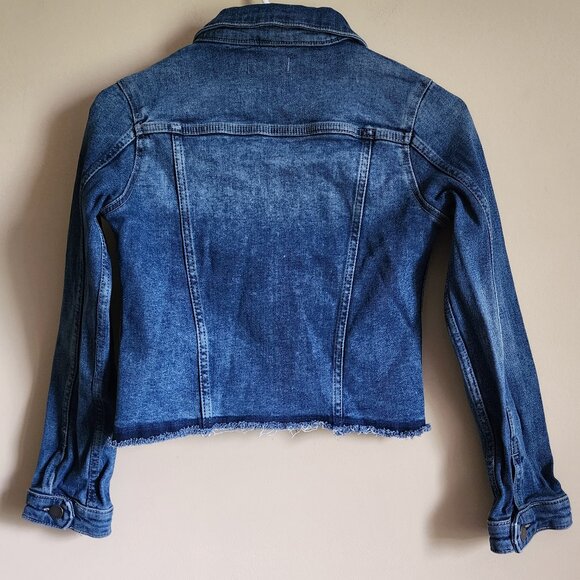 DL1961 Girls' Manning Denim Jacket Frayed Bottom Hem - Big Kid Size Medium - Picture 4 of 8